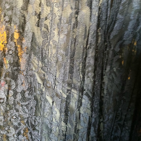 Vintage ladies black lace trapeze tent a line flowing mod gothic pleated dress - Picture 9 of 13